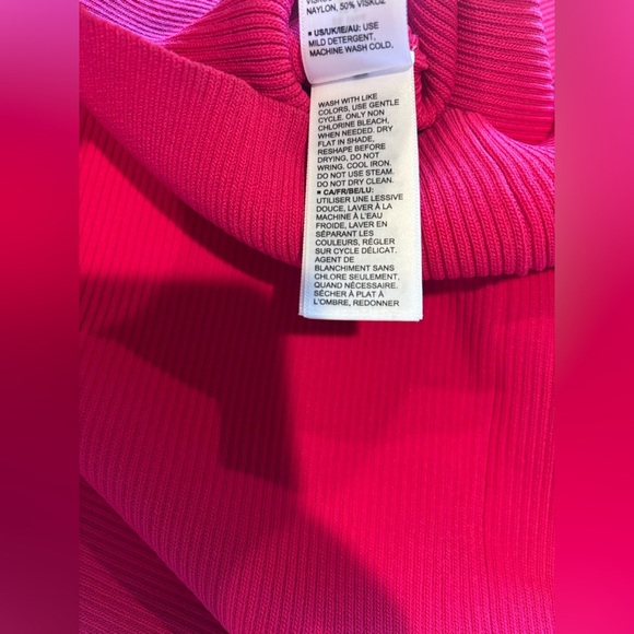 THE DROP Sleeveless Long Bright Pink Ribbed Bodycon Dress Size Small NWT - Picture 11 of 12